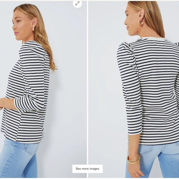 Pomander Place  Navy Striped Vesty Long Sleeve Crewneck $78 - Picture 5 of 6